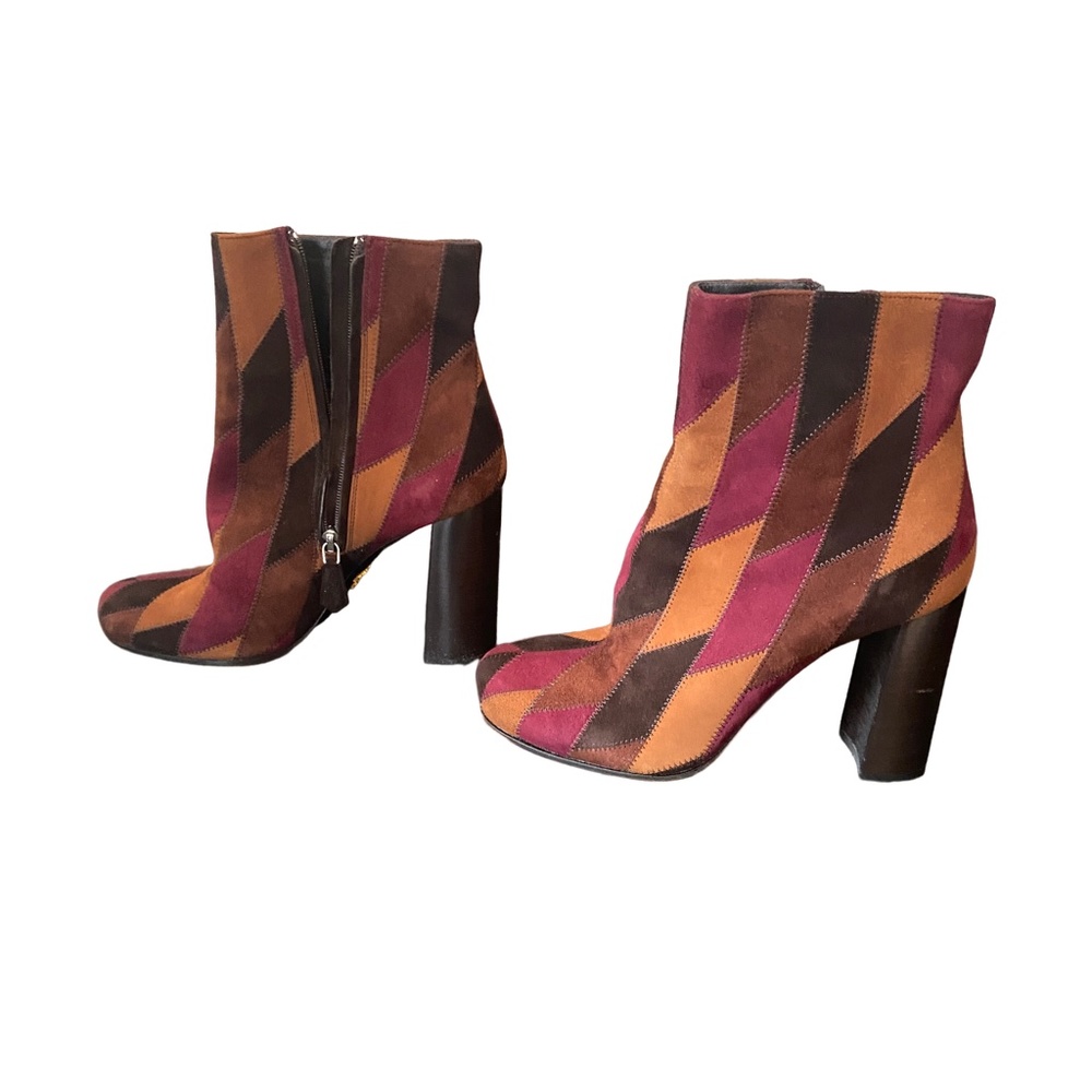 Prada Brown And Purple Geometric Patchwork Print … - image 3